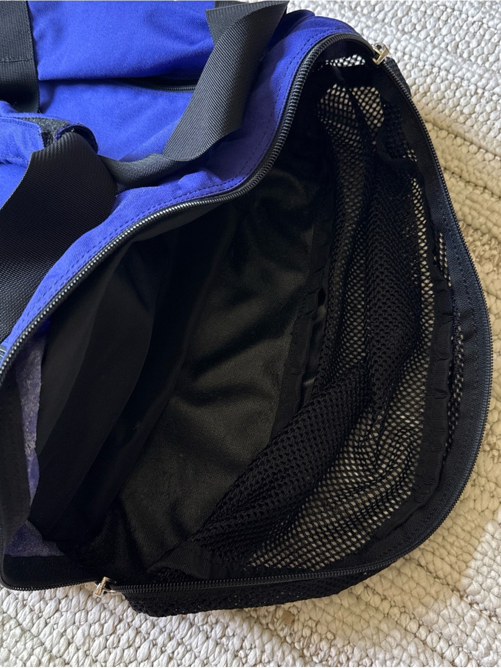 The North Face Backpack Duffle Bag Blue And Black Retro Bag Y2k VTG Vintage - Picture 8 of 12